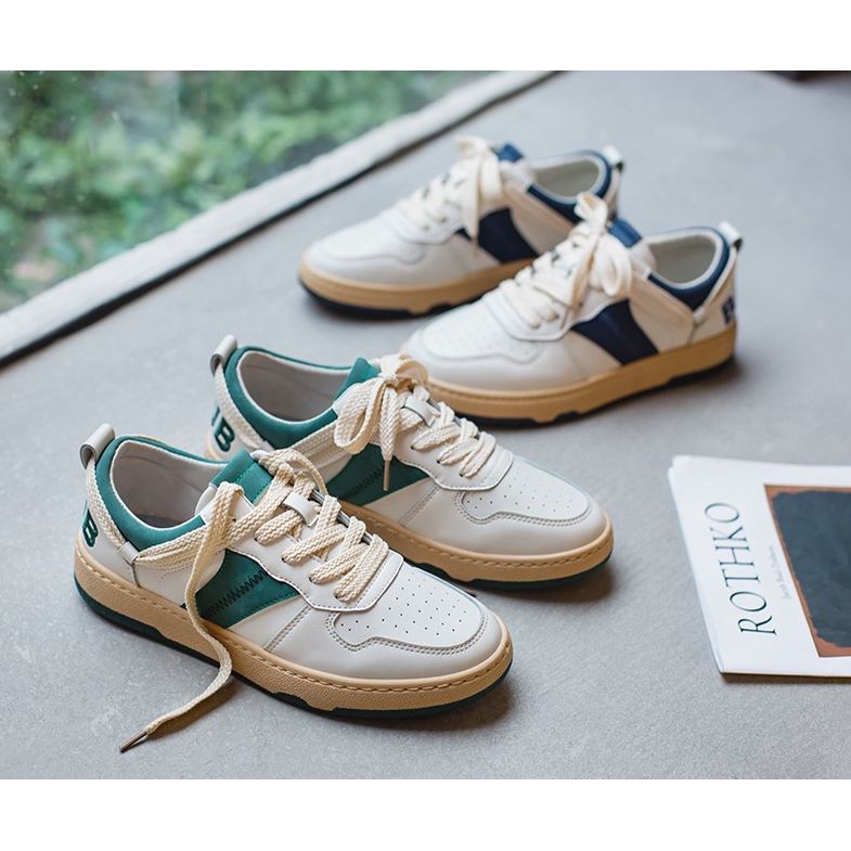 Giày sneakers thể thao da nam cao cấp DD101, phong cách trẻ trung năng động, đế cao su non đi cực êm