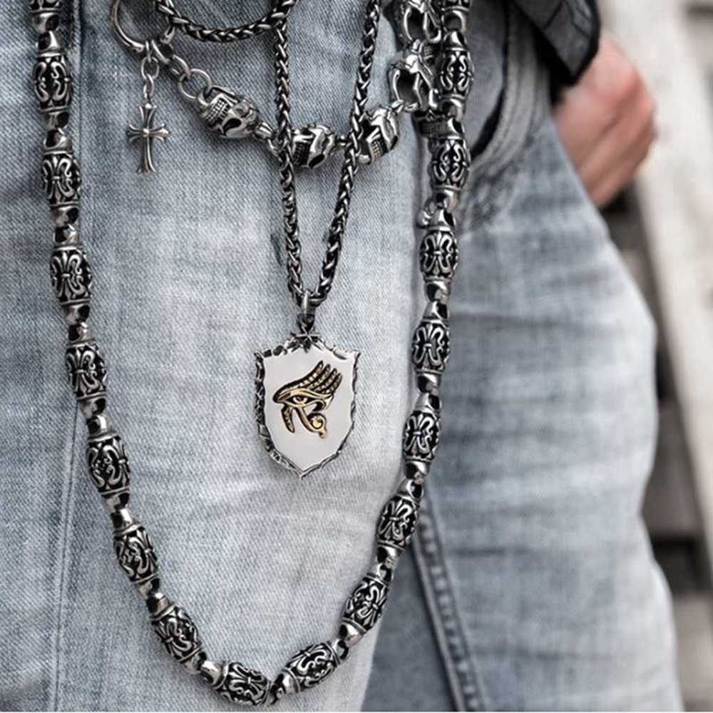 New Fashion Eye Pendant Necklace Men's Hip Hop Necklace