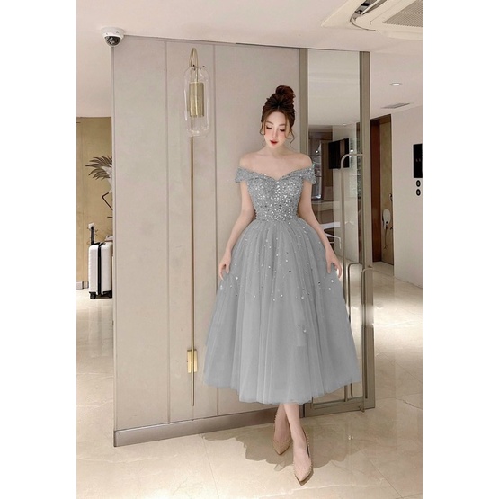 Đầm xoè công chúa lưới kết kim sa treo tròn TRIPBLE T DRESS - size S/M/L - MS216Y