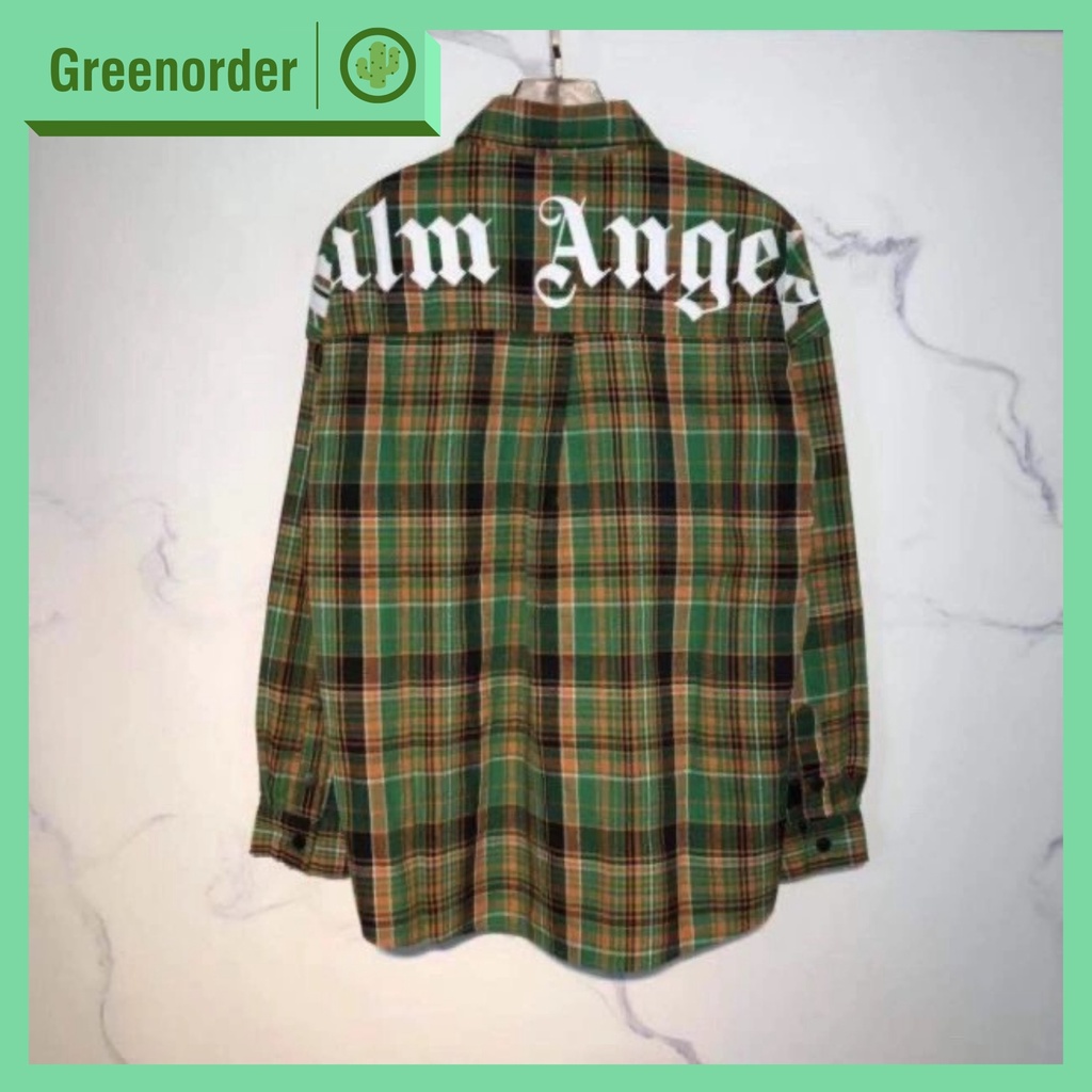 Áo Flannel unisex cúc bấm phong cách streetwear