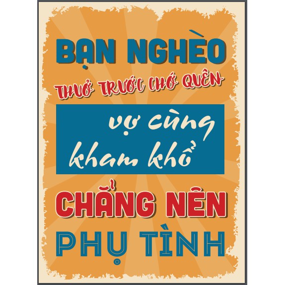 CA DAO TỤC NGỮ VIỆT NAM - Set 5 - 22x30cm decal dán tường trang trí decor quán nhà cửa chủ đề PROPAGANDA