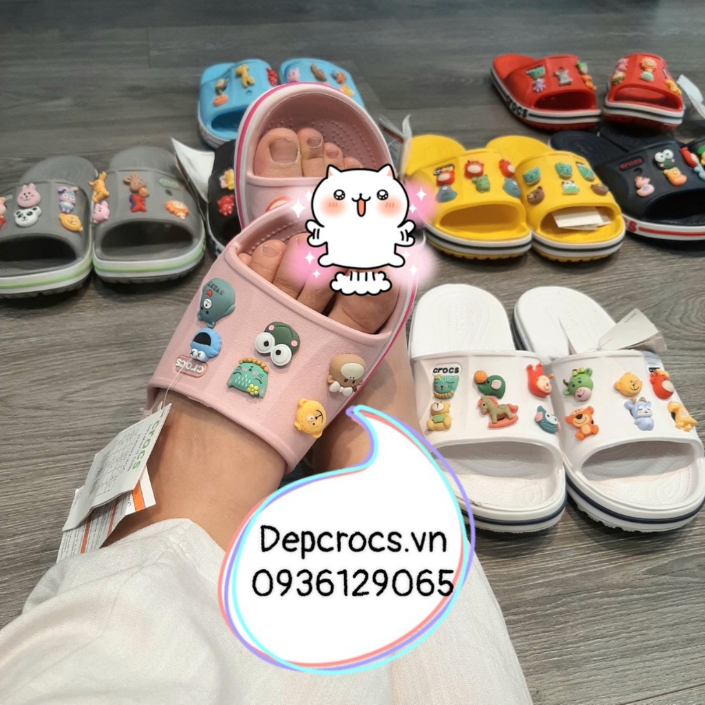 Dép quai ngang crocs baya nam nữ tặng kèm jibbitz, dép crocs quai ngang giá rẻ, dép lê cross - Crocs house