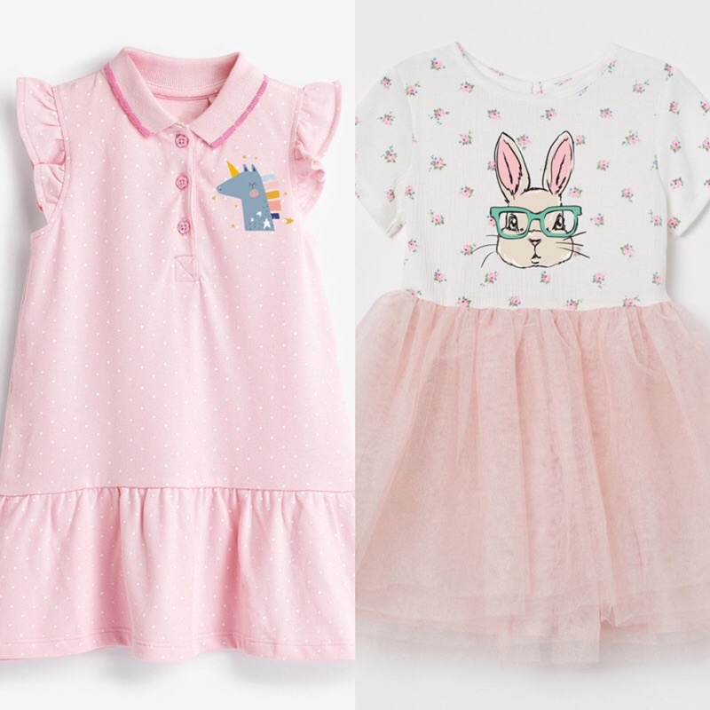 [Sẵn] Váy bé gái hãng Little Maven Pony hồng và thỏ ren