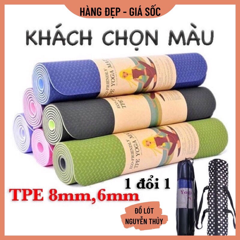 THẢM TẬP YOGA 2 LỚP XỊN ĐẸP Tặng kèm túi