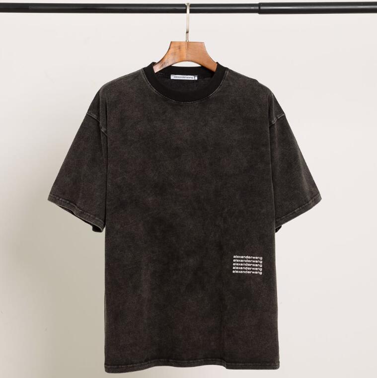 Áo Thun Ngắn Tay Thêu Chữ Thời Trang Cho Unisex