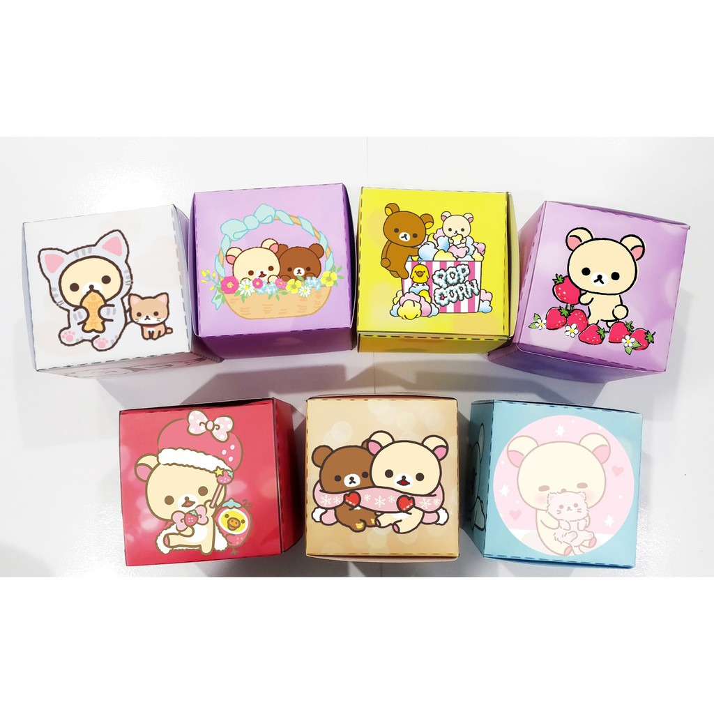 Hộp quà rilakkuma H8I11 hộp quà gấp cute hộp dễ thương hoạt hình 8*8*8cm