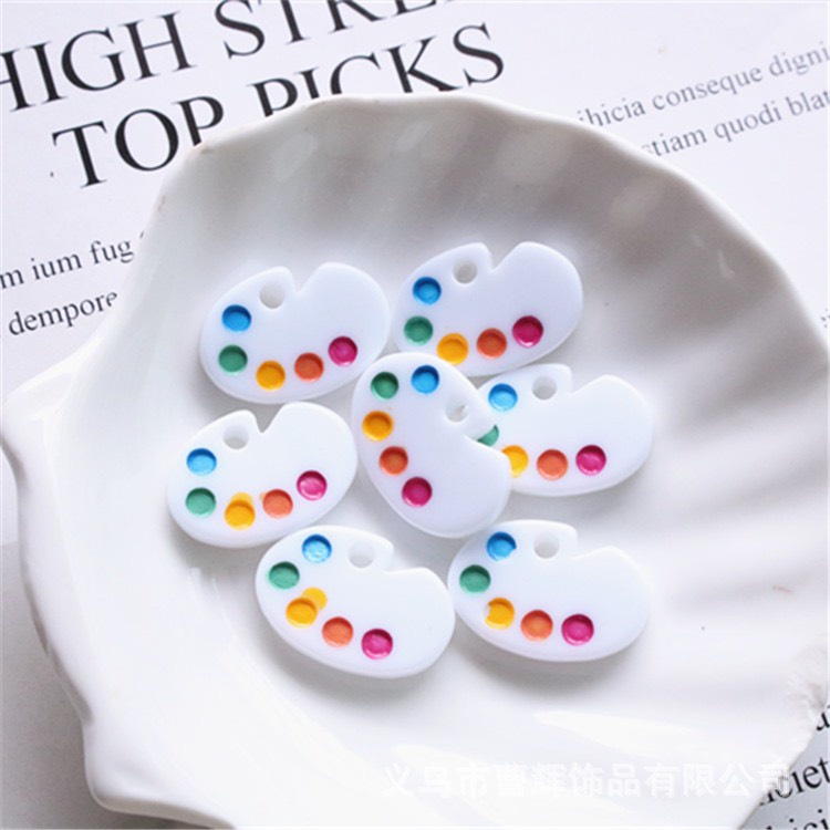 Charm (C141) slime/ Dụng Cụ Charm Trang Trí [Ko Keo &amp; Nút] Hình Bảng Pha Màu Vẽ (2.3 x 1.6 cm)