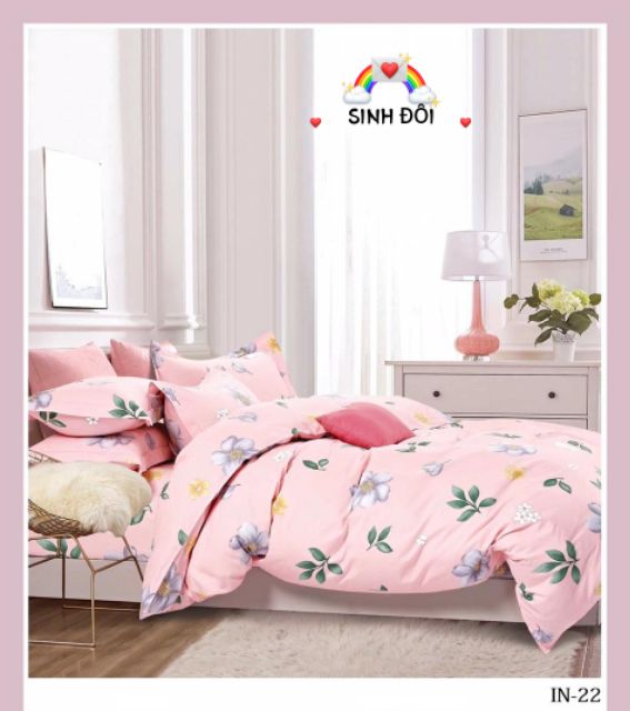 BỘ DRAP GIƯỜNG/ GA GIƯỜNG COTTON 100% - IN-22