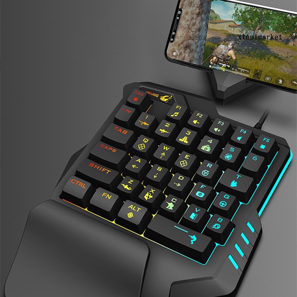 LOP_35 Keys One Hand Control Colorful Mechanical Gaming Keyboard for PUBG Mobile