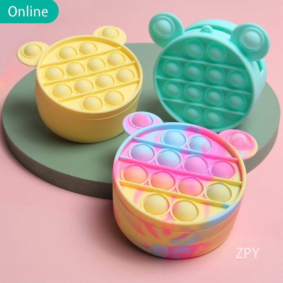 Pop it Fidget Mickey Ví tiền xu dễ thương, Túi nhỏ dành cho trẻ em, Cái ví, Túi móc khóa silicon, Push Bubble Đồ chơi