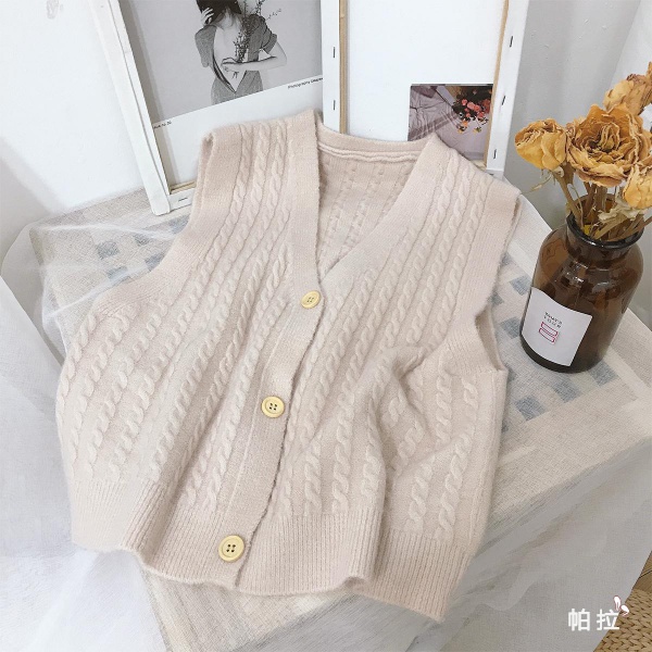 Pala◆ Áo Khoác Len Cardigan Sát Nách Cổ Chữ V Màu Trơn Phong Cách Hàn Quốc Mới | BigBuy360 - bigbuy360.vn