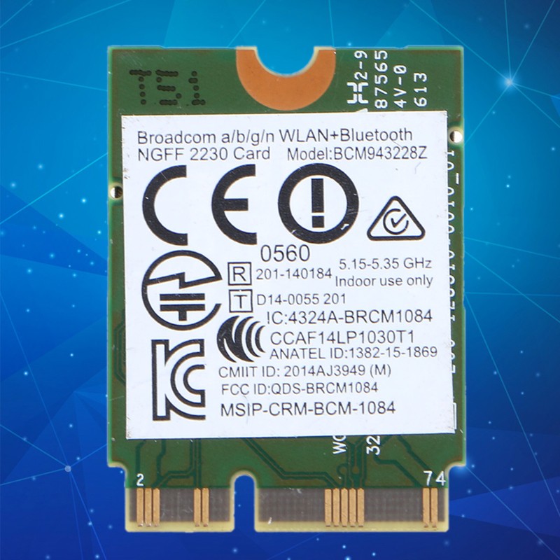 btsg BCM943228Z 300Mbps WIFI 802.11a/b/g/n Bluetooth Wireless Card Dual Band 2.4GHz/5GHz Mini M.2 Card Adapter