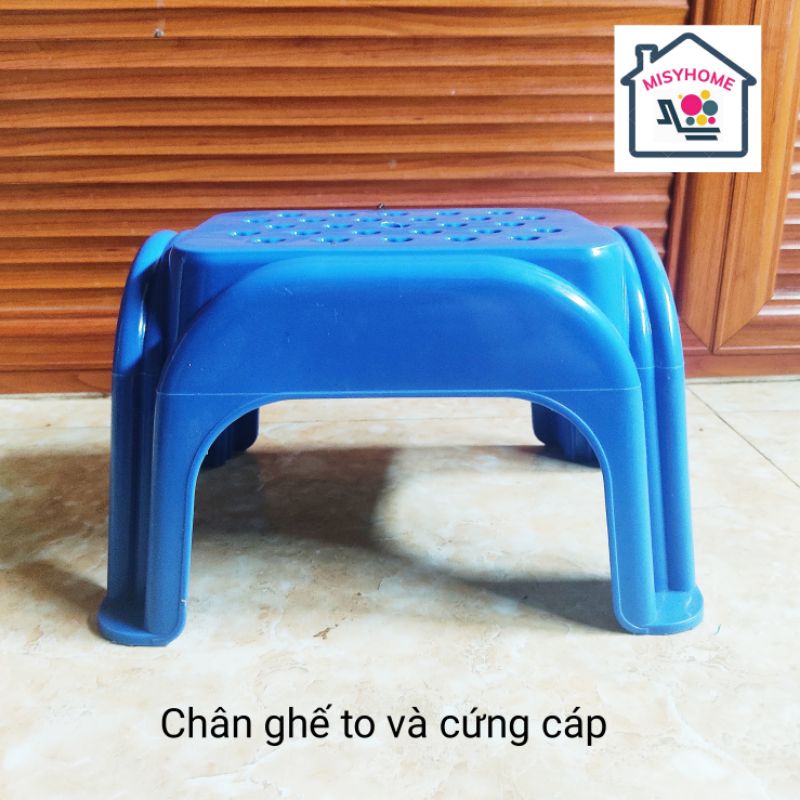 Ghế đẩu nhựa thấp chữ nhật ngồi nhặt rau rửa bát để nhà tắm giặt quần áo kê chân cho bé đánh răng Misyhome