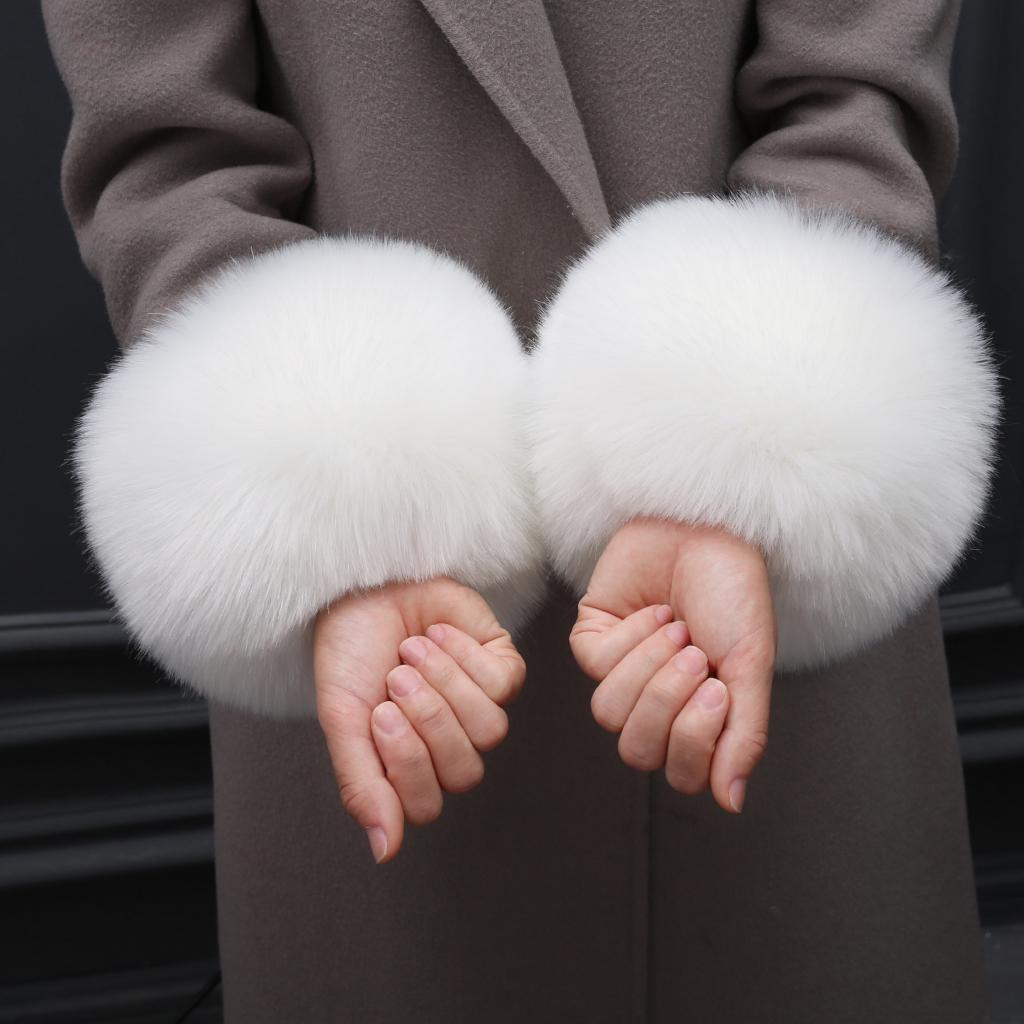 Phiên bản tiếng Hàn của furry cuff Set giả Fur Bracelet tay nhẫn guard cổ Fox tóc kết nối với windproof ấm mùa đông
