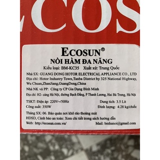 Nồi hầm đa năng Ecosun :BM-KC35