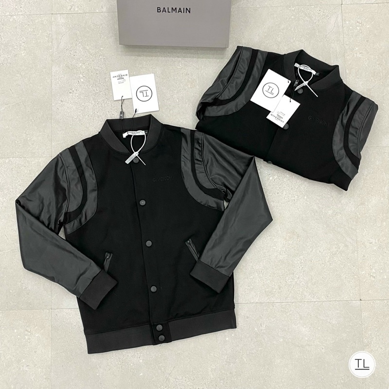 Áo Bomber Tay Da Nam Chất Nỉ Dày Dặn Phối Vạch Vai
