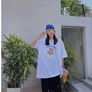 Áo thun nam nữ unisex tay lỡ gấu teddy ulzzang