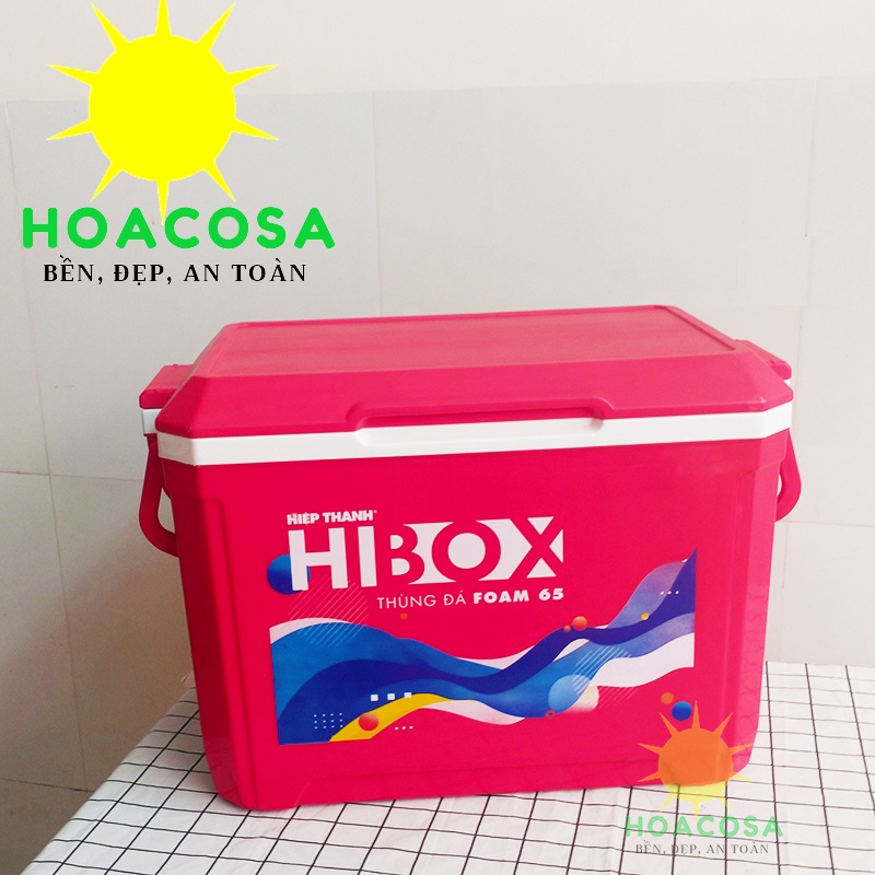 Thùng Đá Nhựa 65L  Hibox Hiệp Thành, Vòi Xả, Tay Cầm Khóa Nắp, To Dày, Giữ Đá Tốt- Đồ Gia Dụng Hoacosa