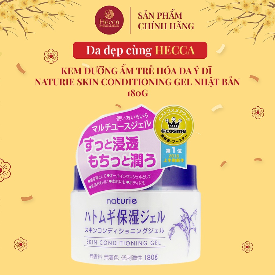 Kem Dưỡng Ẩm Trẻ Hoá Da Ý Dĩ Naturie Hatomugi Skin Conditioning Gel 180g Nhật Bản - Hecca Cosmetics &amp; Beauty