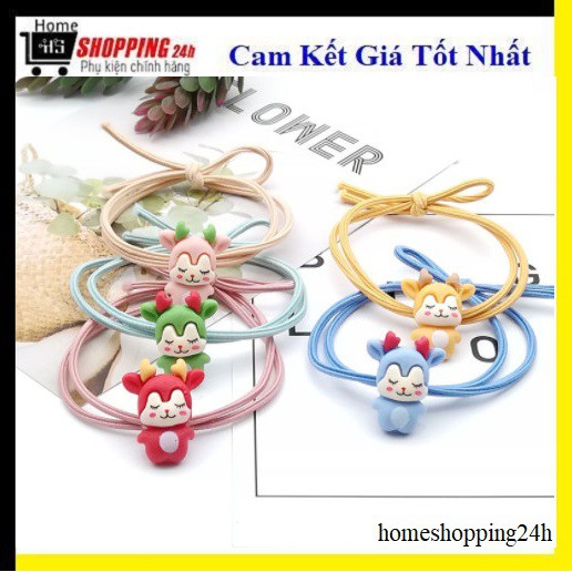 Dây Cột Tóc Thiết Kế Hình Con Tỳ Hưu May Mắn Dễ Thương Cho Bé Gái