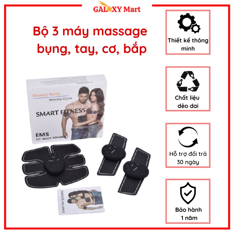 [Giá Huỷ Diệt] Bộ 3 máy massage bụng, tay, cơ, bắp, matxa giảm mỡ, tăng cơ chính hãng MTP 882