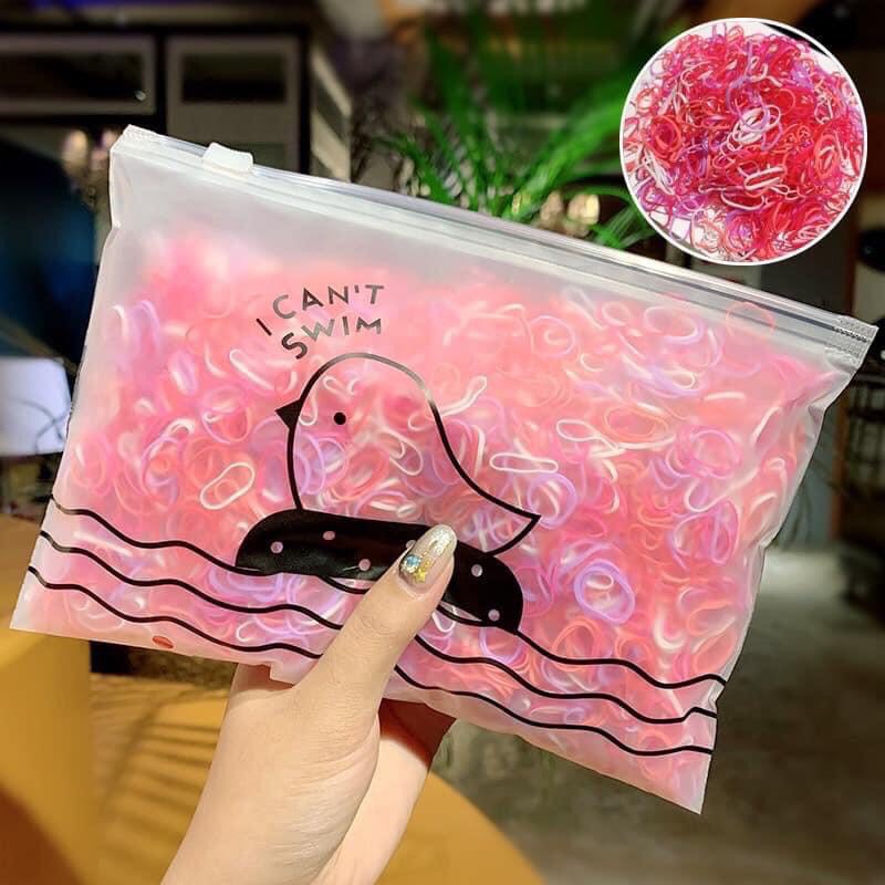 Túi 100g thun cột tóc size tí hon nhiều màu DTOnline