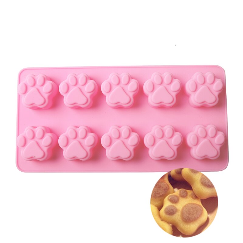 Khuôn silicone làm bánh hình bàn chân chó mèo dễ thương