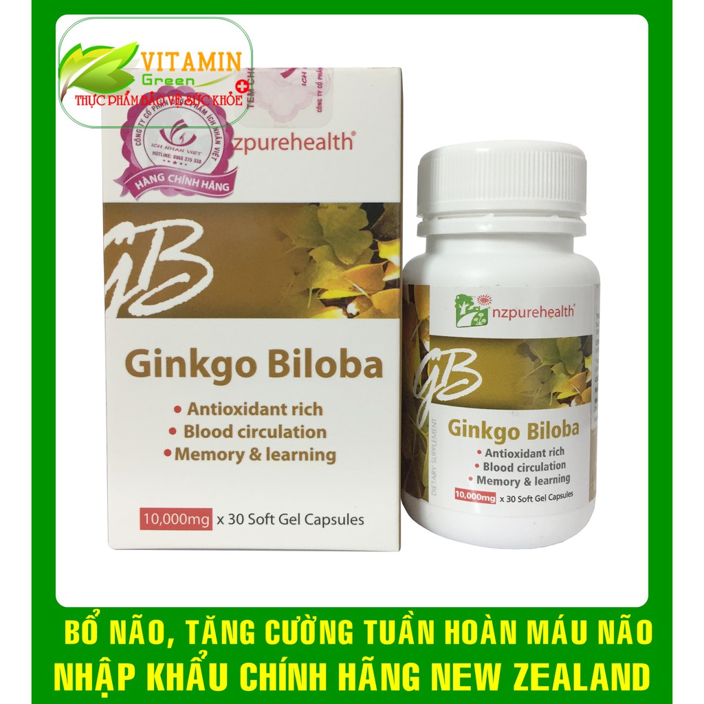 VIÊN UỐNG BỔ NÃO, TĂNG CƯỜNG CHÍ NHỚ GINKGO BILOBA (30 VIÊN) | NHẬP KHẨU CHÍNH HÃNG NEW ZEALAND