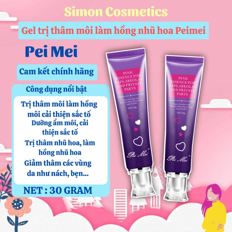 [SIMONPM] Gel Dưỡng Hồng Môi Và Nhũ Hoa Pei Mei Pink Nipple Gel