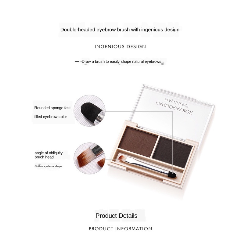Bảng phấn trang điểm lông mày MAYCHEER 2 màu sắc tự nhiên chống thấm nước và mồ hôi lâu trôi