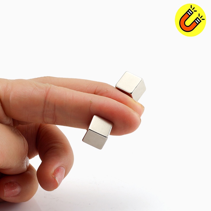 Nam châm đất hiếm 10x10x10mm mạ Niken giá 1 viên