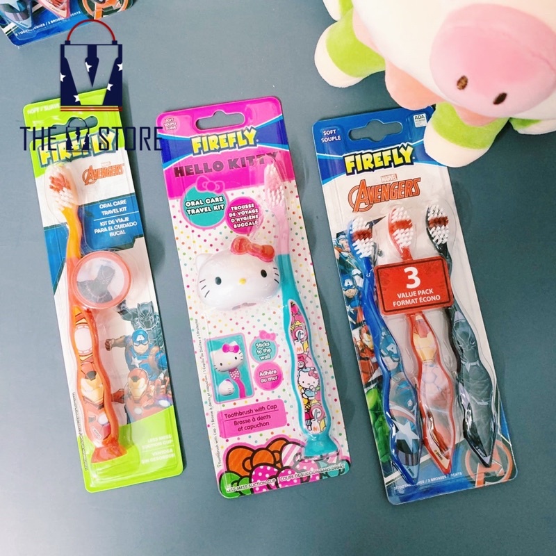 [HÀNG MỸ - FREE SHIP] Bàn chải đánh răng trẻ em - ADVENGERS, HELLO KITTY dành cho bén Nam, bé Gái  5 - 10 tuổi