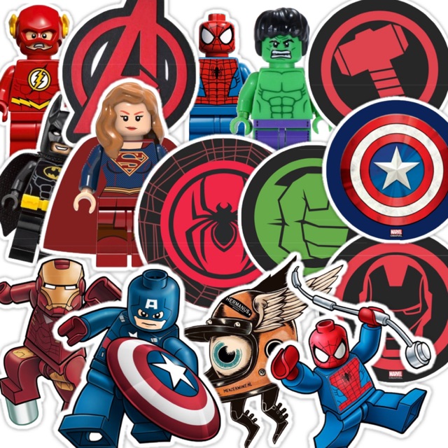 Set 16 chiếc sticker avenger siêu anh hùng