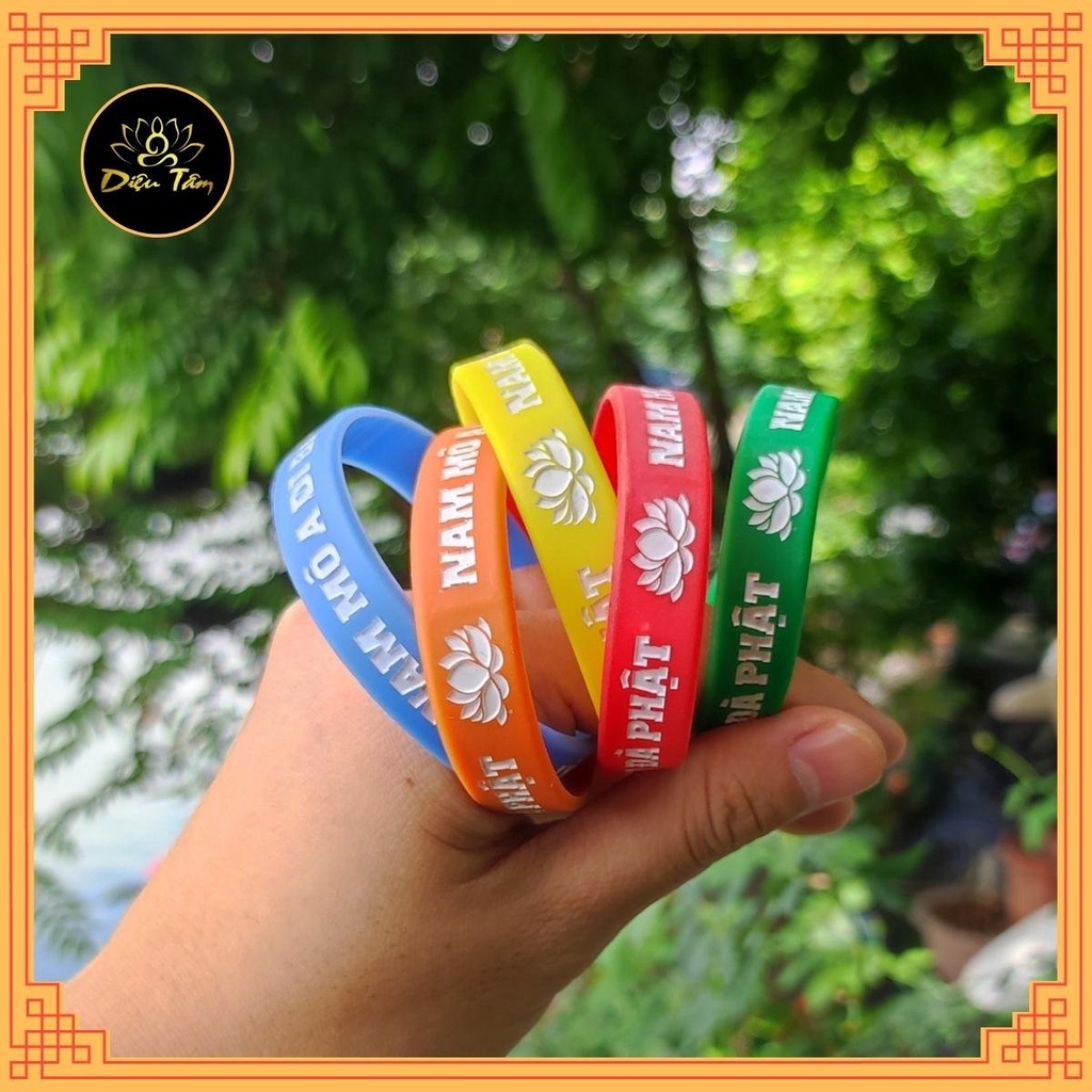 Vòng tay a di đà phật đã gia trì co giãn nhiều màu chữ nam mô a di đà phật