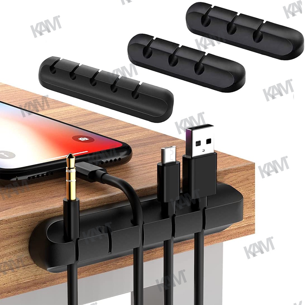 Giá Đỡ Cố Định Dây Cáp Sạc 3 / 5 / 7 Lỗ Bằng Silicon Chất Lượng Cao