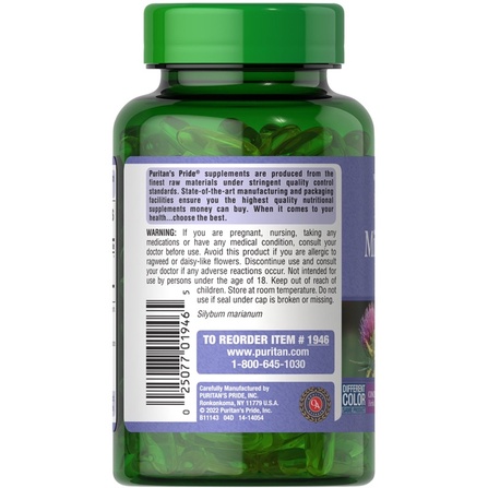 Viên uống bổ gan, thải độc gan Milk Thistle Puritans