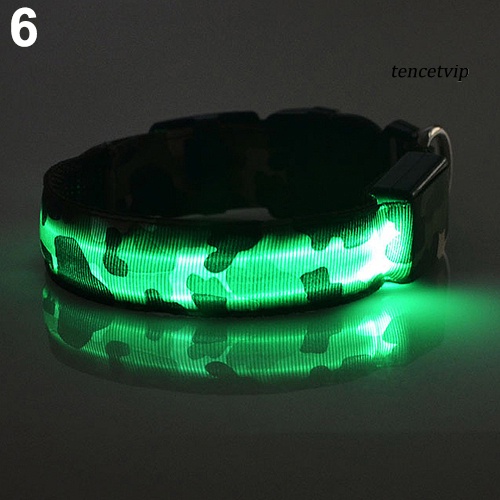 Vòng Cổ Họa Tiết Rằn Ri Có Đèn Led Điều Chỉnh Được Thời Trang Cho Thú Cưng
