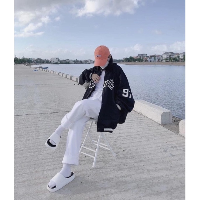 [ ẢNH THẬT] Áo Khoác Bomber Kaki 2 Lớp Dày Dặn From Rộng Unisex 2 Màu Đen/Be phong cách Ulzzang