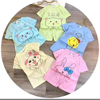 ( 4kg - 13kg) Bộ quần áo trẻ em Cotton giấy cộc tay màu dễ thương cho bé - Đồ bộ bé gái và Đồ bộ bé trai