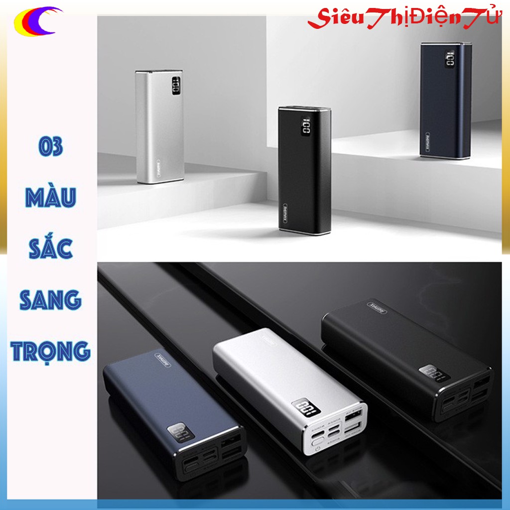 PIN SẠC DỰ PHÒNG 10000mAh REMAX RPP 155 CÓ ĐÈN LED SẠC NHANH