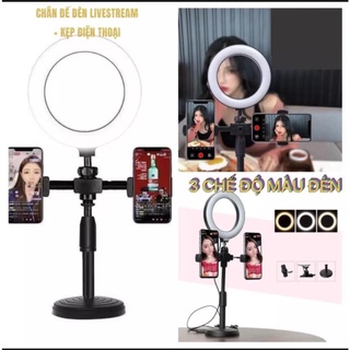 Đèn live stream,kệ live stream kẹp 2 điện thoại và đèn led hỗ trợ chụp hình rõ nét 3 chế độ màu - đèn live pkcn store