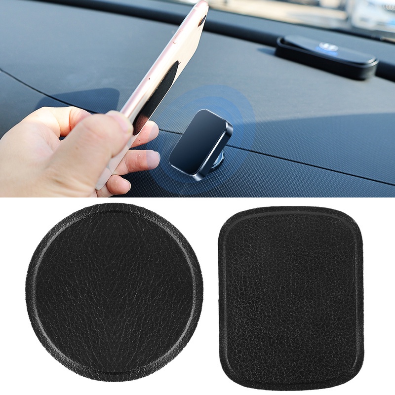 Giá Đỡ Điện Thoại Mini Bằng Da PU Và Kim Loại Tiện Dụng Cho Xe Hơi