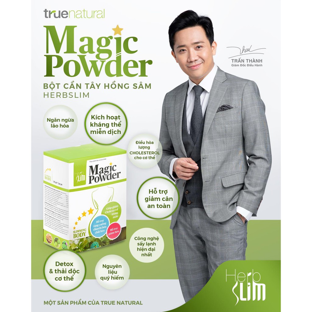 Bột Cần Tây Herbslim Magic Powder TRUE NATURAL Giảm Cân, Đẹp Da | Thế Giới Skin Care