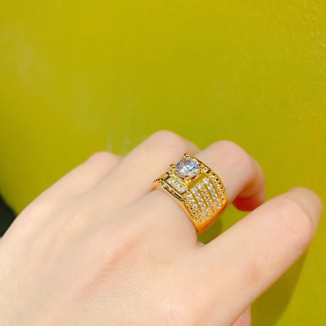 Nhẫn nam cao mạ vàng 💎𝑭𝑹𝑬𝑬𝑺𝑯𝑰𝑷 💎Nhẫn đá nam mạ vàng 18k đẳng cấp