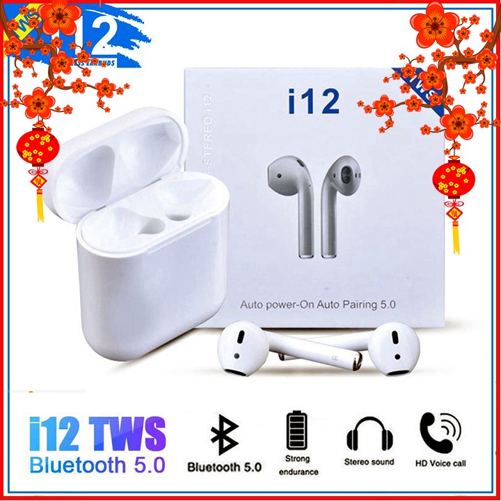 Tai Nghe Bluetooth không dây i7s, i12, i200 - Loại 2 tai nghe âm thanh CỰC HAY