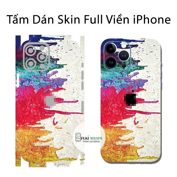 Tấm dán Skin Mặt Sau Nghệ Thuật FULL VIỀN Dành Cho 13prm , 12prm , 11prm , x ,xsm, 7p , ip11 , ip12 , ip13 - FukiShop