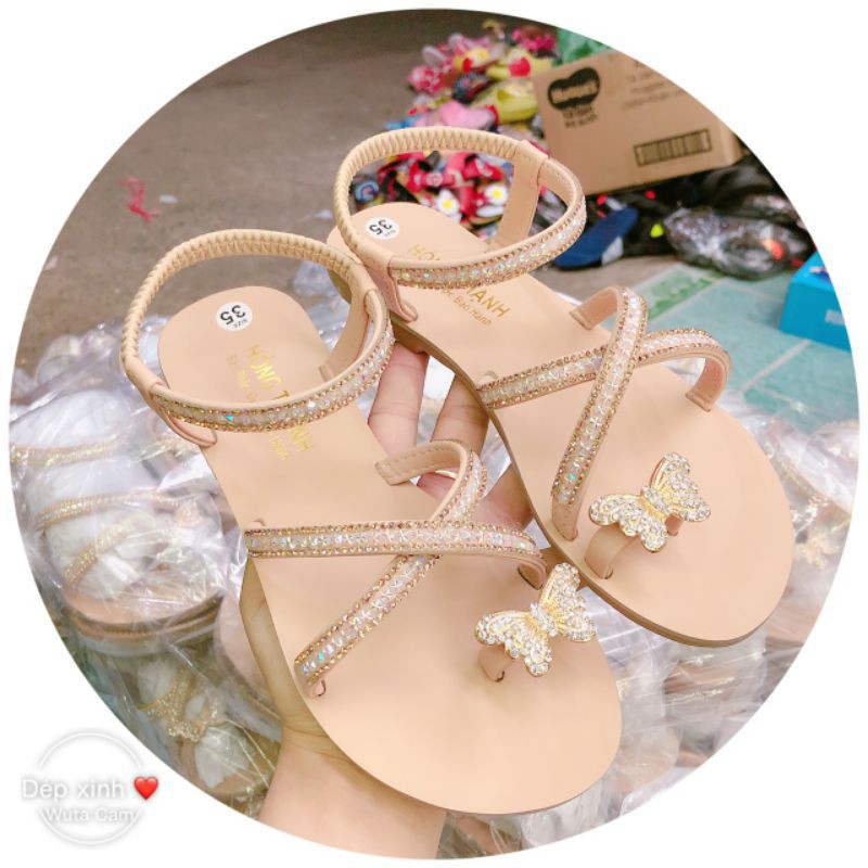 SANDAL NỮ ĐÓNG THIẾT KẾ 2 DÂY CHÉO SIÊU XINH