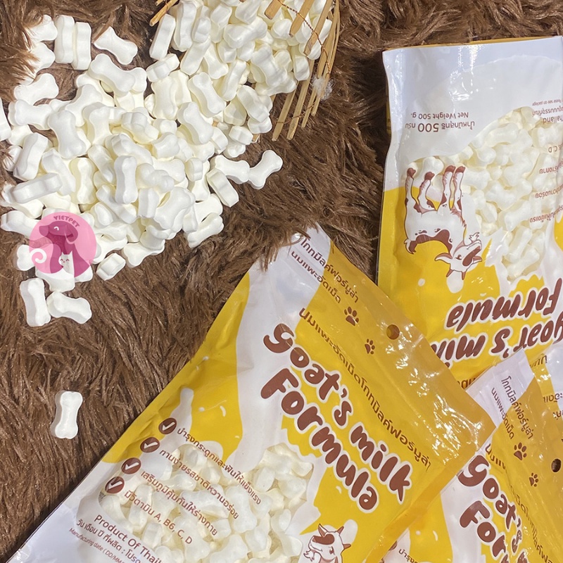 [SALE LỚN] KẸO XƯƠNG SỮA DÊ CÔ ĐẶC NGUYÊN CHẤT Goatmilk's Formula - THỨC ĂN CHO CHÓ MÈO (500G) (NHẬP KHẨU THÁI LAN)