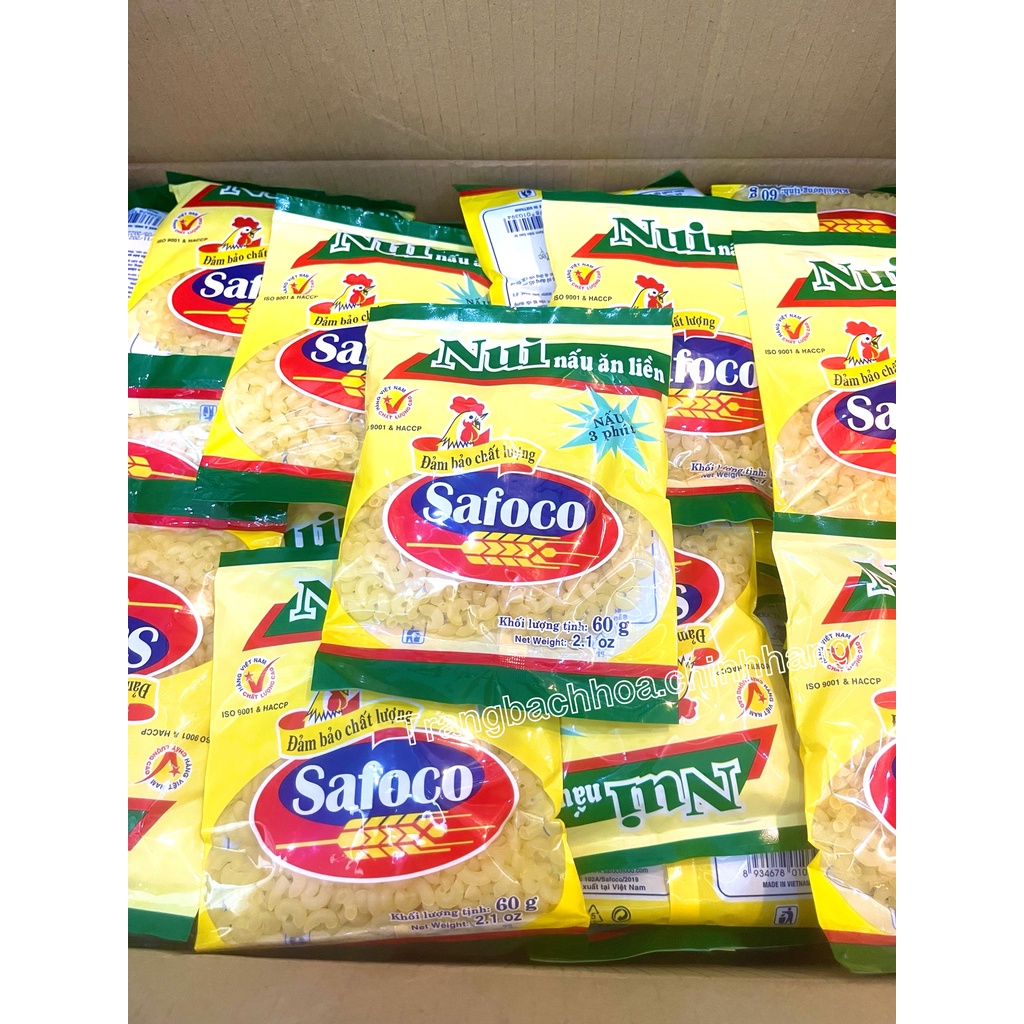 Nui nấu ăn liền Safoco 60g có gói gia vị hàng Việt Nam chất lượng cao
