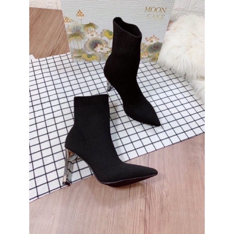 Bốt len gót gương 7cm cao cấp | BigBuy360 - bigbuy360.vn